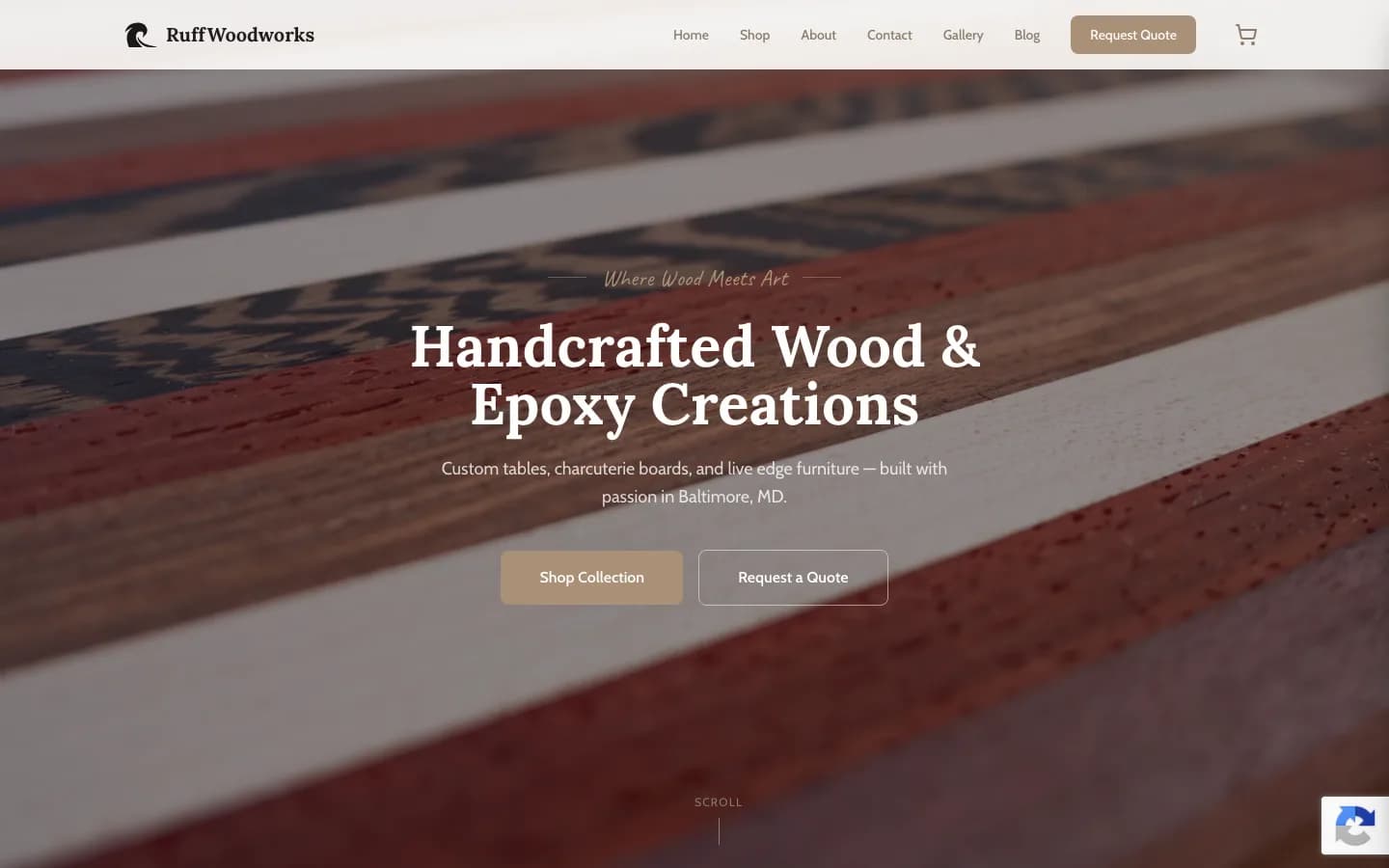 Ruffwoodworks homepage screenshot