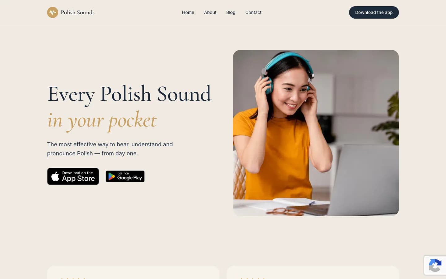 Polish Sounds homepage screenshot