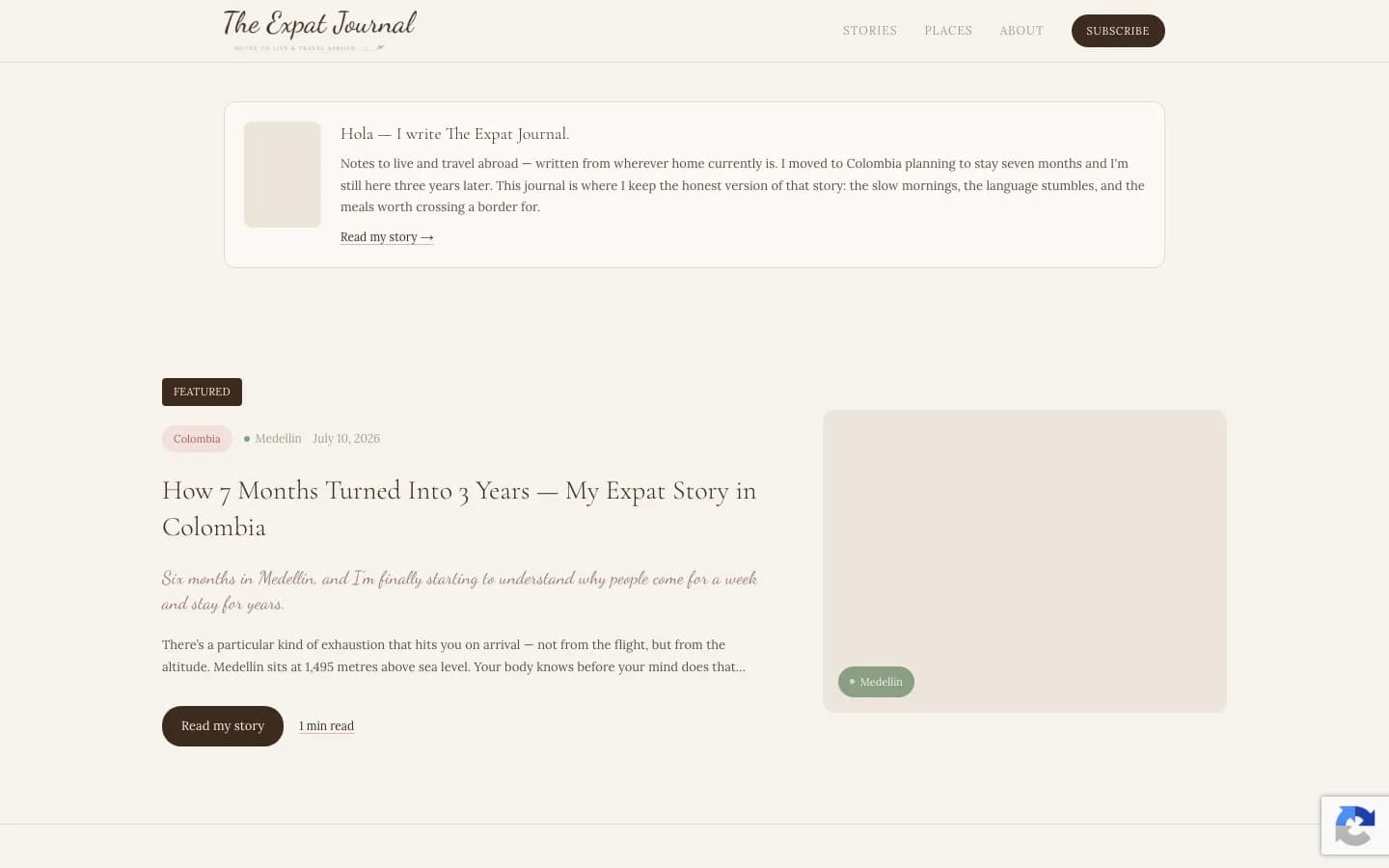 The Expat Journal homepage screenshot